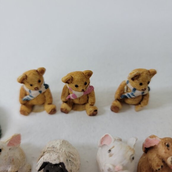 Vintage Peter Fagan Hand Painted 9 Miniature Figures Bunny Teddy Bear Duck Sheep - Picture 4 of 9